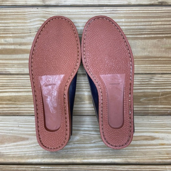 Quoddy Women’s 5 Blucher Moccasin Loafer Dark Blue Leather Lace Up Shoe - Picture 7 of 7